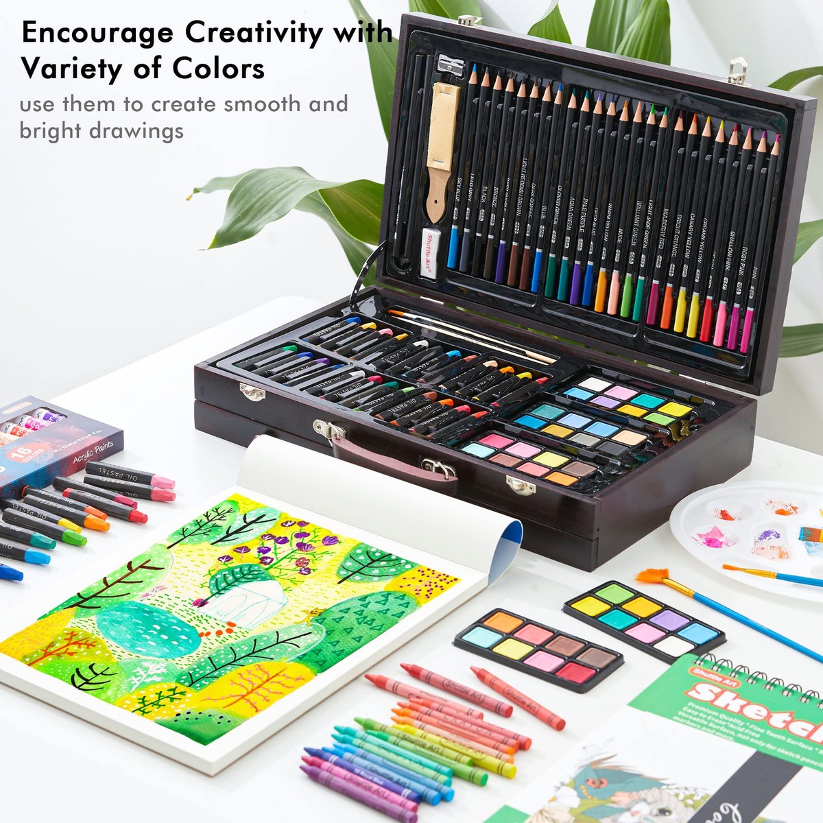 186 Piece Deluxe Art Set, Wooden Case, Art Supplies for Kids 186 Piece Deluxe Art Set, Wooden Case, Art Supplies for Kids