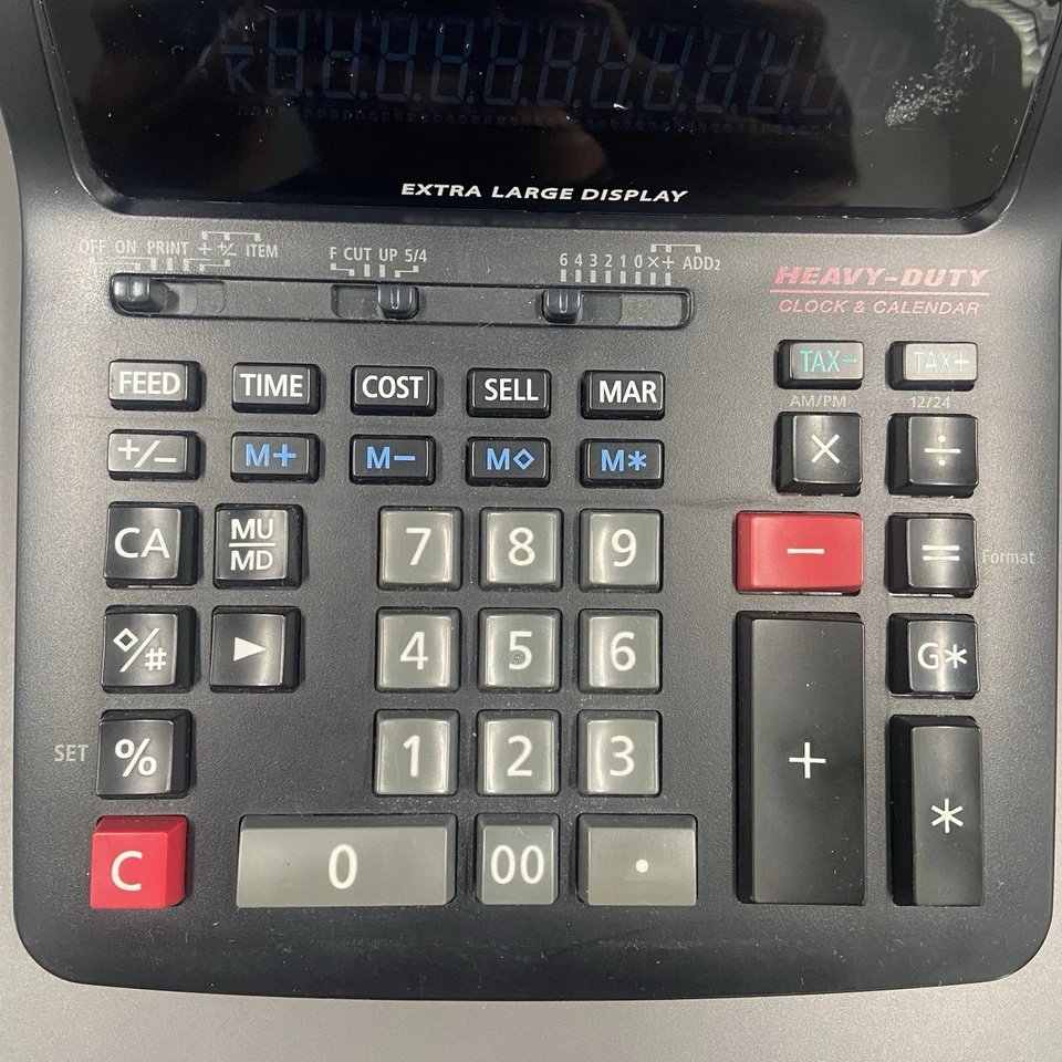 CASIO DR-270TM Extra Large Display Heavy Duty Clock & Calender 12 Digit Tax - Image 3 of 4