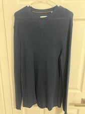 Billy Reid Waffle Crew Denim Blue NWT Sweater