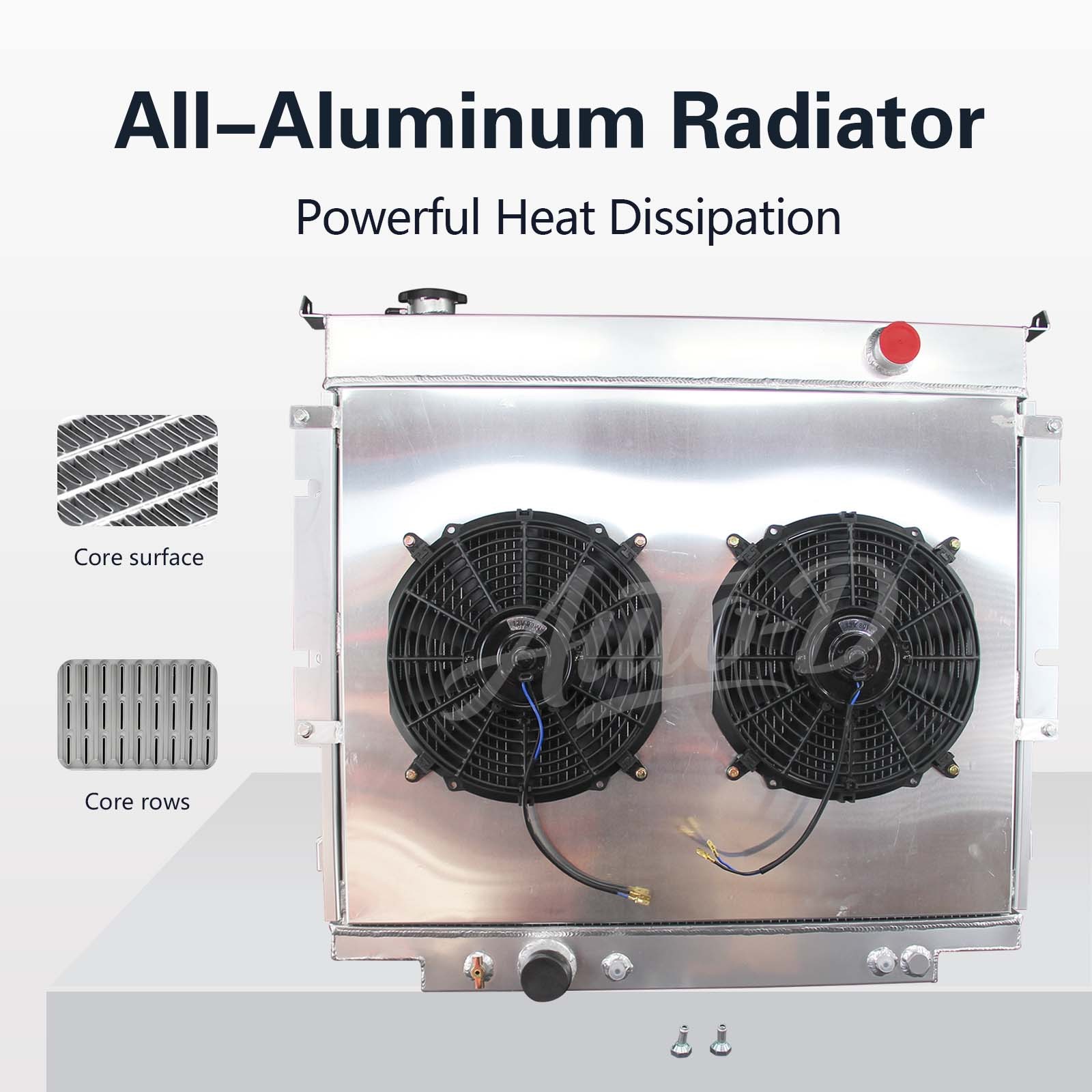 3Row Aluminum Radiator+Fan Shroud Fit Ford Pickup F150 F250 F350 XLT 7.3L 83-94
