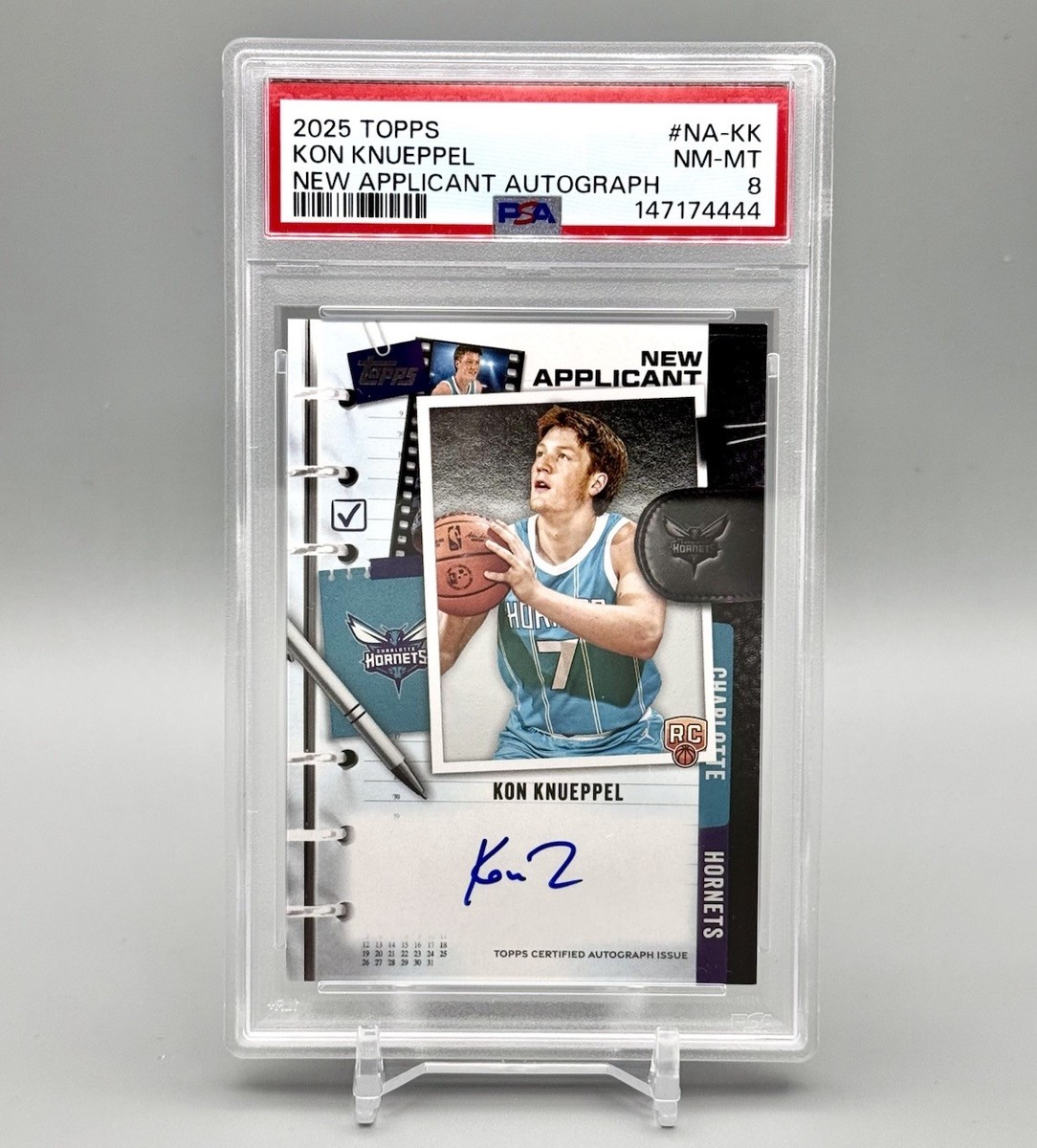 2025 TOPPS NEW APPLICANT AUTO #NA-KK KON KNUEPPEL ROOKIE RC PSA 8 