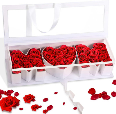 Mother'S Day Flower Box with 30 Scented Flowers Mom Letter Shaped Fillable Mom F