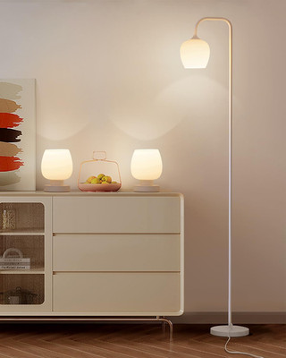 Modern 3-Piece Lamp Set - 2 Touch Table Lamps & 1 Floor Lamp, LED Included