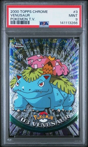 2000 TOPPS CHROME POKEMON T.V. #3 VENUSAUR PSA 9