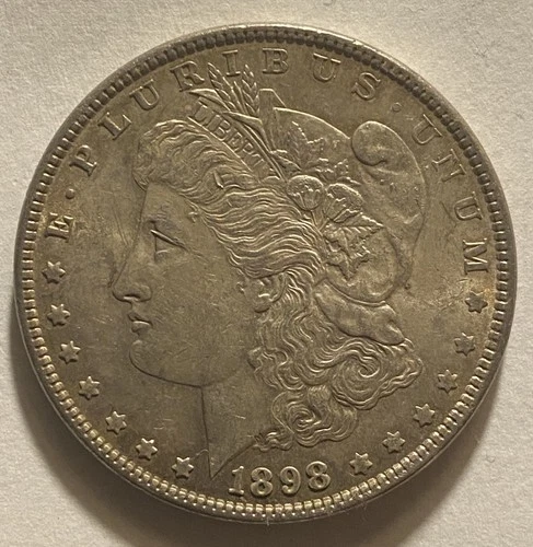 1898 Morgan Silver Dollar Circulated  $1 Coin 90% Silver Nice Fine Details