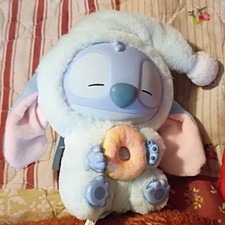 Disney Lilo Stitch Stitch Mini Plush Keychain Nightcap Holding Donut 2023