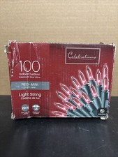 Celebrations 100ct Mini Red String Lights 20 ft Indoor/Outdoor 5 Settings