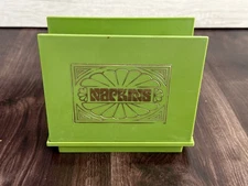 Vtg MCM Plastic Green Napkin Holder Retro Kitchen 70s?
