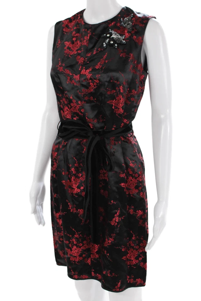 Vestido recto floral negro sin mangas Marc Jacobs para mujer talla 0 Foto 2 de 4