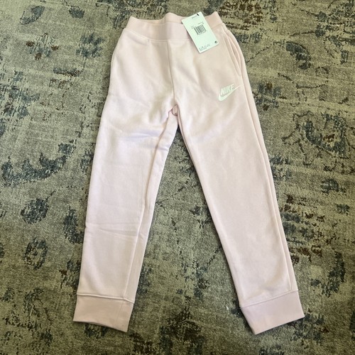 NWT Nike Girls Pants Youth Size 6X Joggers Club Sportswear Fleece Pink Foam - Picture 2 of 7