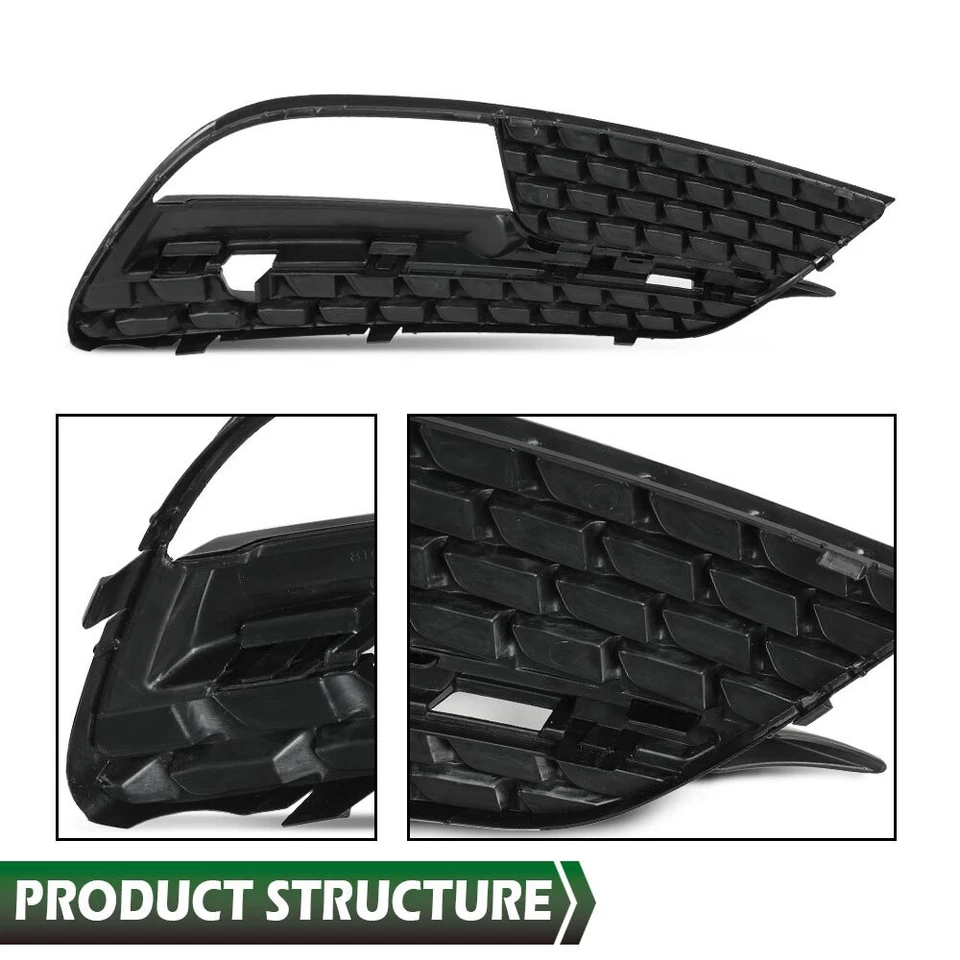 Front Bumper Fog Light Cover Left+Right Side Fit For 2012-2016 Audi A5 Quattro - Image 4 of 4