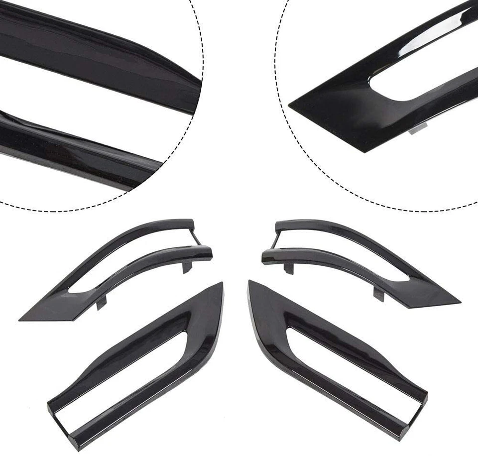 4pcs Gloss Black Tail Light Cover Trim Bezel Kit for Jeep Grand Cherokee 2014+ Foto 4 de 4