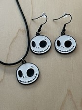 Jack Skellington Nightmare Before Christmas Necklace  Earrings Set New