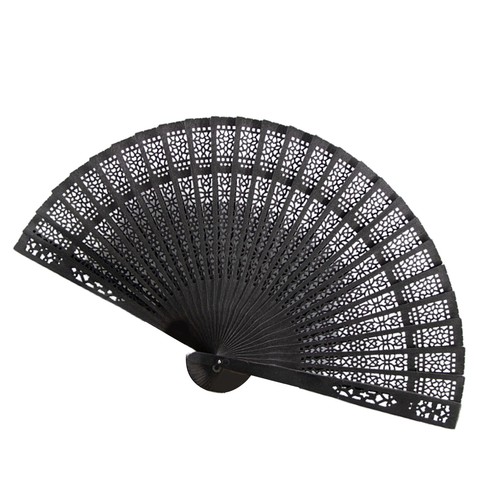 Black Vintage Hollow Folding Hand Held Fan Wedding Favours Party Decoration Gift