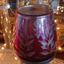 ANTHROPOLOGIE STELLA PUMPKIN & SWEET VANILLA ETCHED GLASS CANDLE NEW ~ BEAUTIFUL