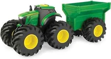 Tomy #LP68155 John Deere 8" Monster Treads Tractor & Wagon 🆕