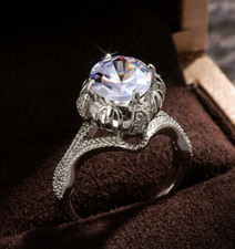 Authentic Vintage Style Engagement Ring 2.11 Ct CZ Beautiful Ring Silver Plated