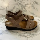 Naot Women 5 Kayla Sandal Beige Nubuck Leather Wedge Heel Comfort Orthotic Shoe