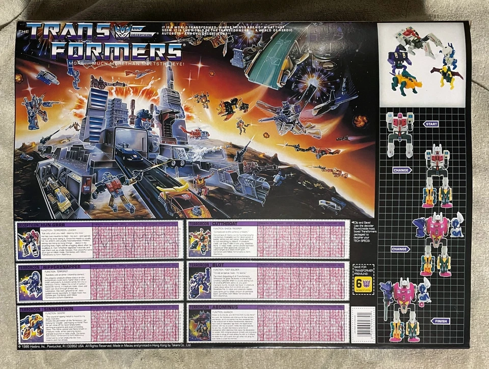 TRANSFORMERS G1 DECEPTICON TERRORCONS ABOMINUS GIFTSET BOX, FOAM, & MANUAL NEW! - Image 2 of 4