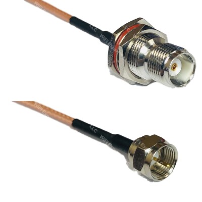 RG316 TNC FEMALE BULKHEAD to F MALE RF Cable Rapid-SHIP LOT