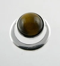 SU Sterling Silver Tiger Eye Slide Pendant 925 2.1g 5/8 Inch Length