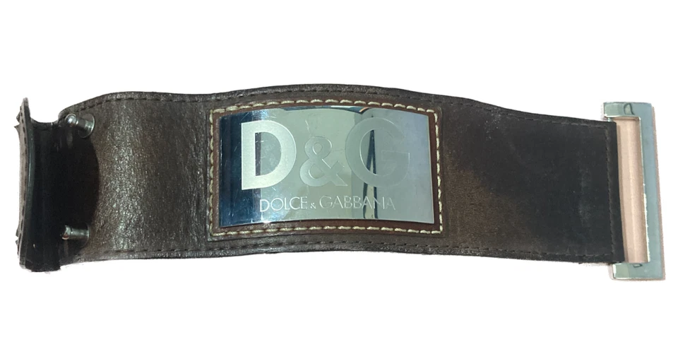 Pulsera brazalete Dolce and Gabbana cuero metal con bolsa, joyería oficial D&G para hombre Foto 4 de 4
