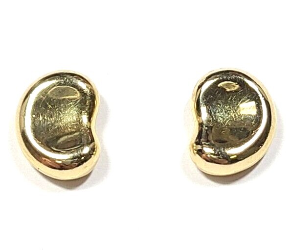 Tiffany & Co. Elsa Peretti 18k Yellow Gold Bean Stud Earrings 7 Grams