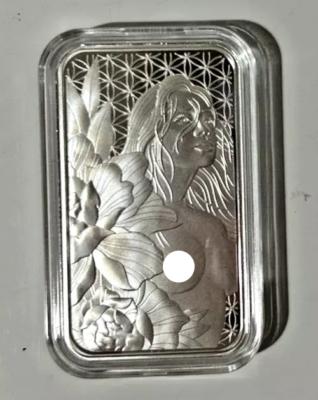 #ad 1 Oz .999 Silver Albannach Metals Tattooed Girls #2 Art Bar Antiqued $159.99