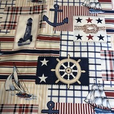 Light Houses All Over Nautical Window Valance Custom Made To Order Free Shipping