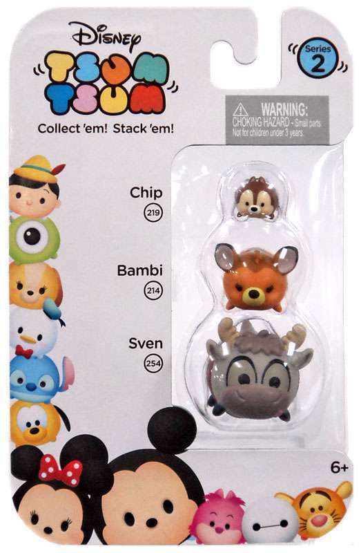 Tsumu様セット2 DISNEY TSUM TSUM Stackable 3-Pack Figure Series 2 Chip, Bambi