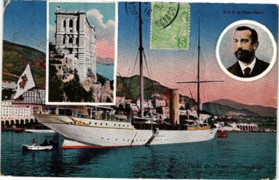 CPA Monaco-Le Yacht de Prince Hirondelle et le Musée Océanographique (234420)