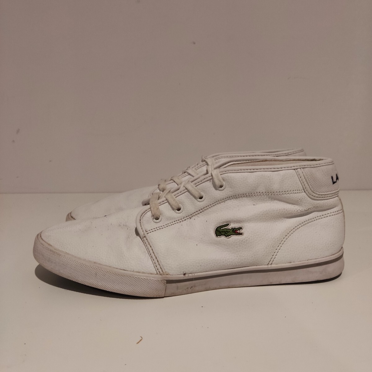 Lacoste Sport Ampthill Shoes Leather Mens White Low Trainers