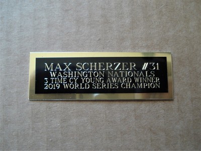 Max Scherzer Baseball Card Plaque or Baseball Ball Cube Nameplate 1'' X 3''