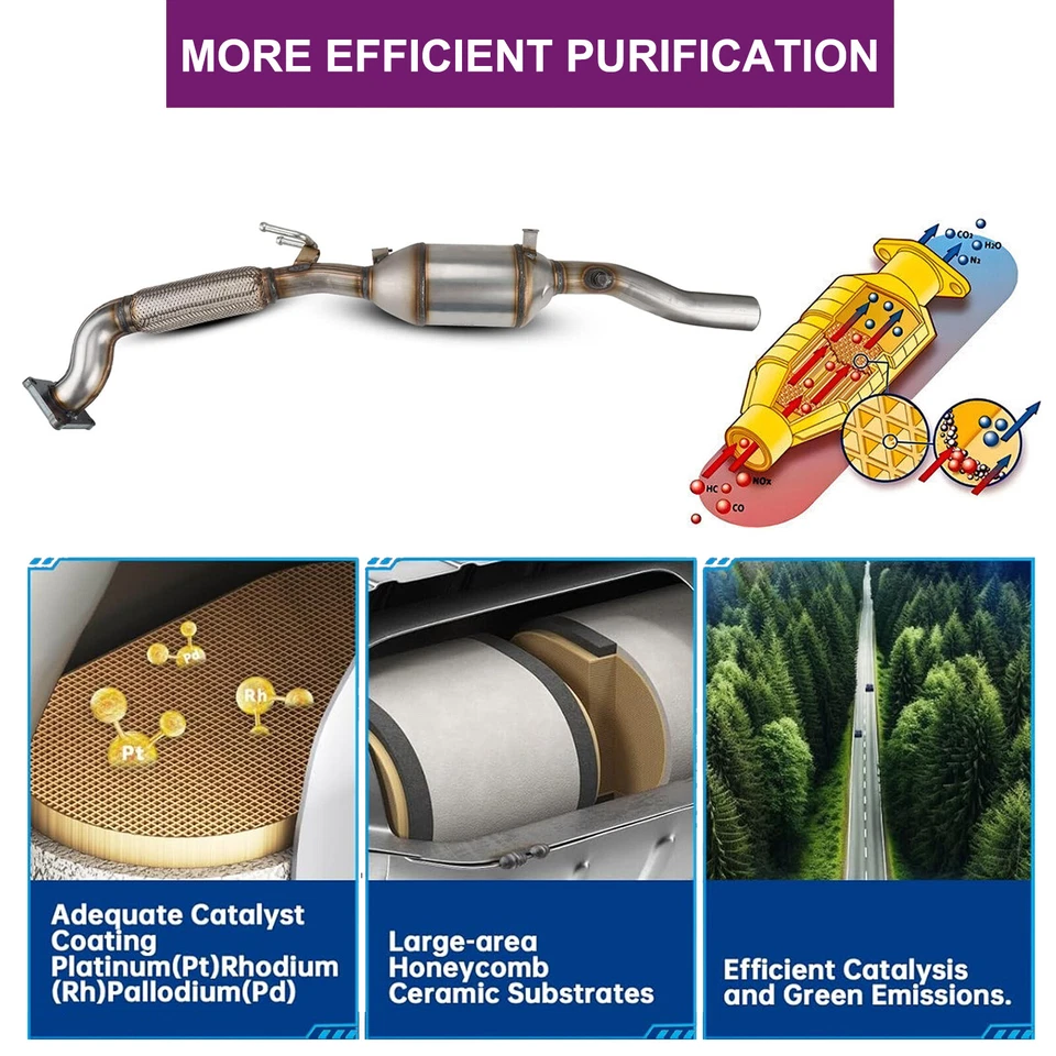 Catalytic Converter For 2001-2005 Volkswagen Beetle &Jetta &Golf 2.0L Foto 3 de 4