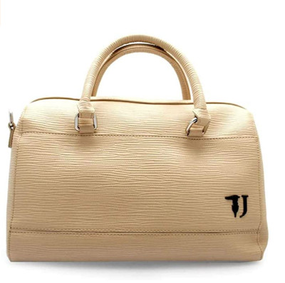 BORSA A MANO CON TRACOLLA TRUSSARDI JEANS BAULETTO MD SAFFIANO BEIGE DONNA  | eBay