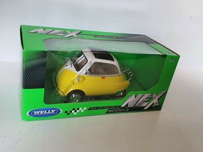 1:18 BMW Isetta 1959 by Welly NEX yellow / white Die Cast Metal Opening Door