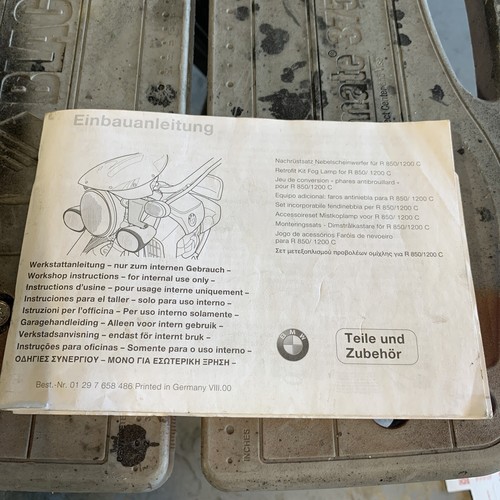 BMW R1200C Auxiliary Light Instruction owners manual Book 2000 Multi