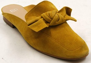 yellow suede mules