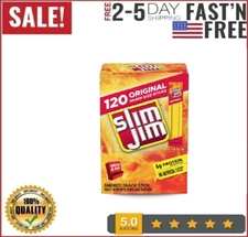 Slim Jim Snack-Sized Smoked Meat Sticks Keto, Original Flavor, 0.28oz, 120 Ct
