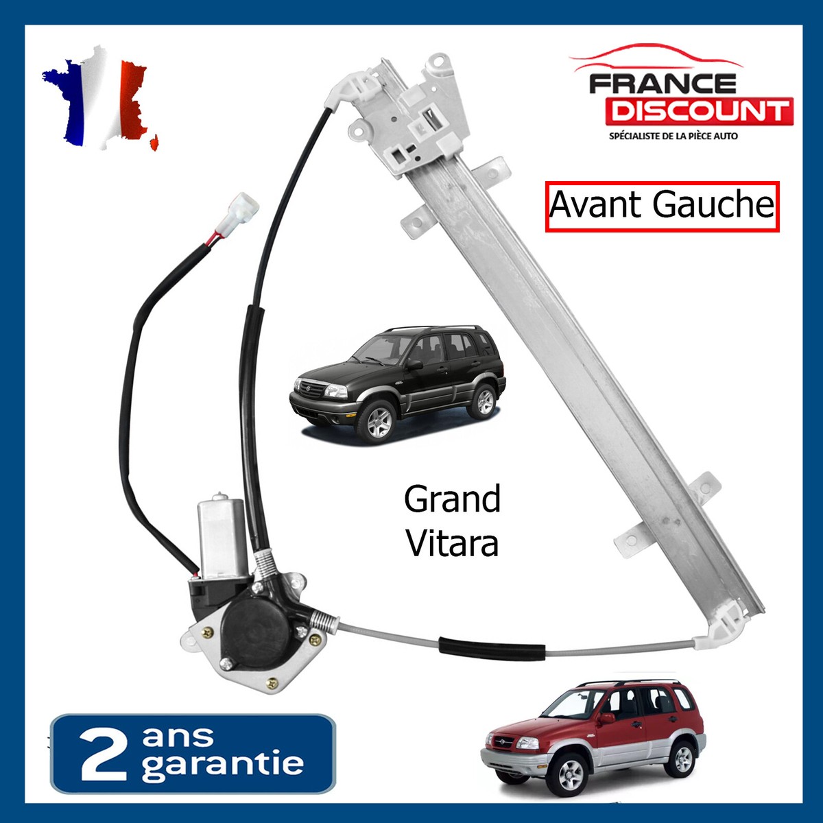 Mécanisme Lève-vitre électrique Avant Gauche Pour Suzuki Grand Vitara I - Réf. 83402-65D10 - Neuf