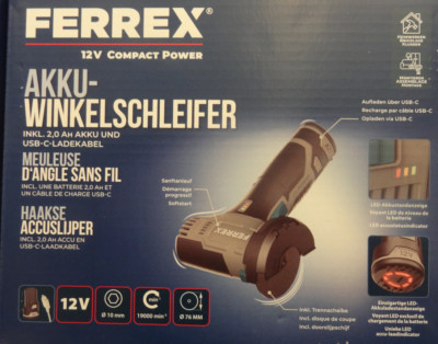 FERREX 12 V Akku Winkelschleifer incl 12V Akku  kompakt neu
