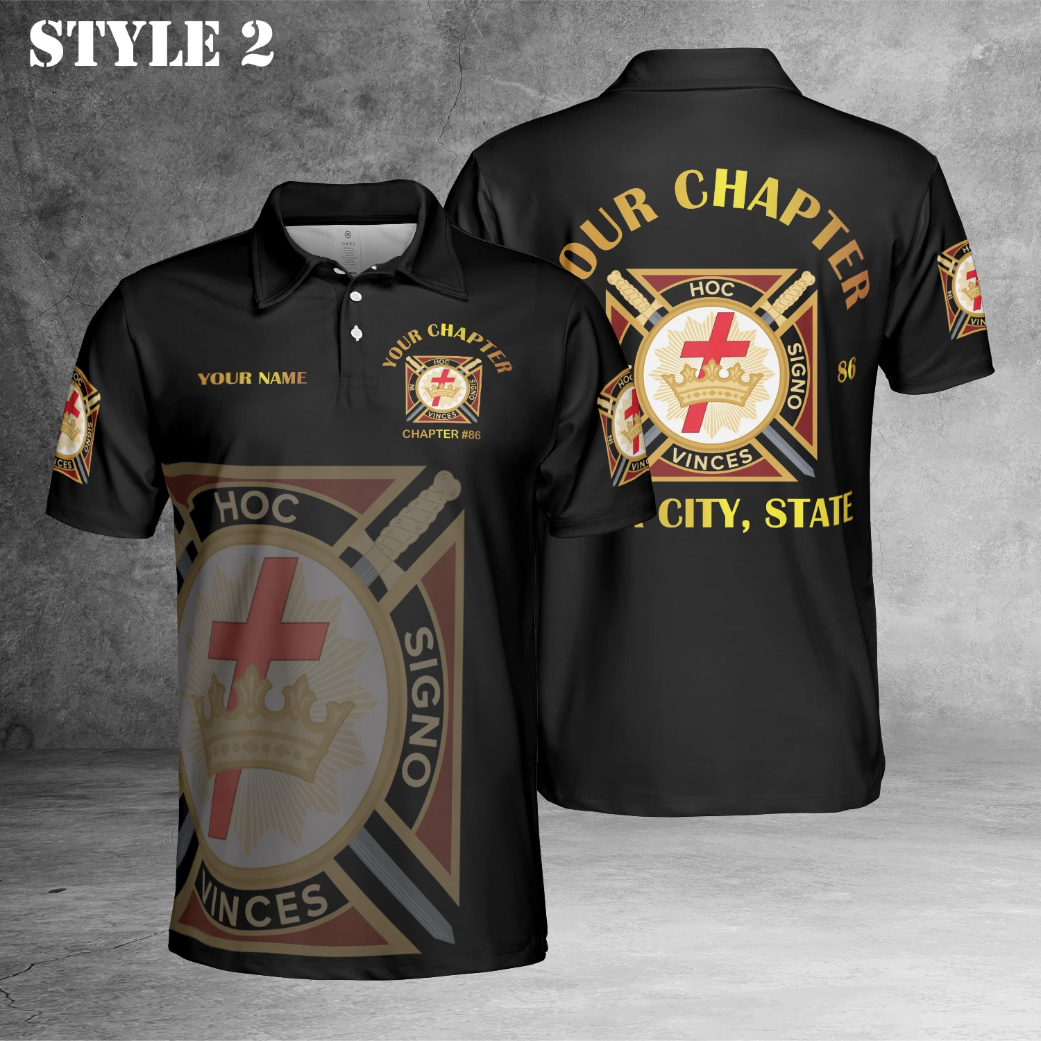 Personalized Name Masonic Knights Templar Freemasonry 3D Polo Shirt