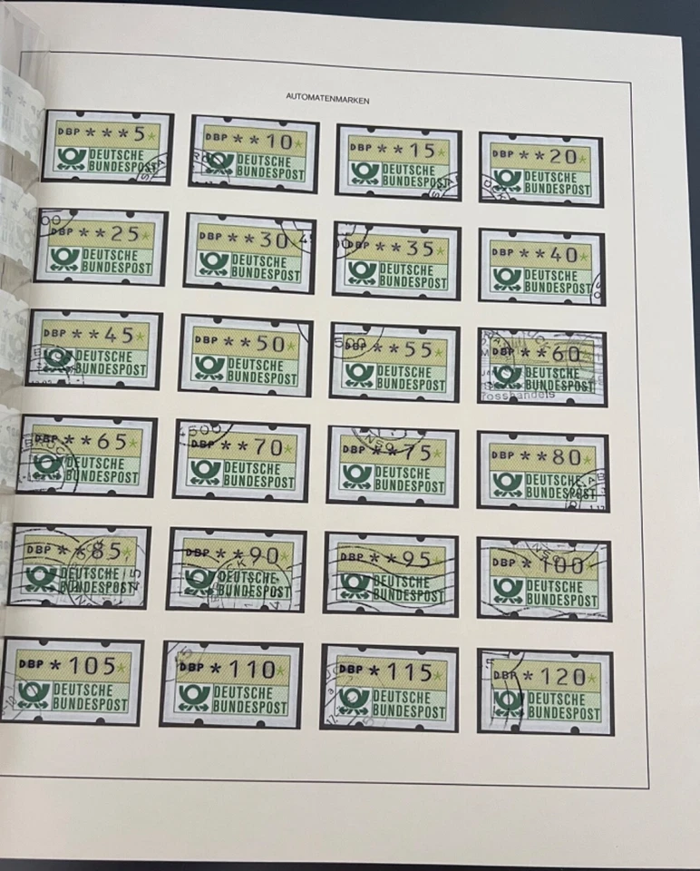 Germany AUTOMATENMARKEN, stamps on 4 Lindner T pa , 98 mint and 34 used stamps,  - Image 3 of 4