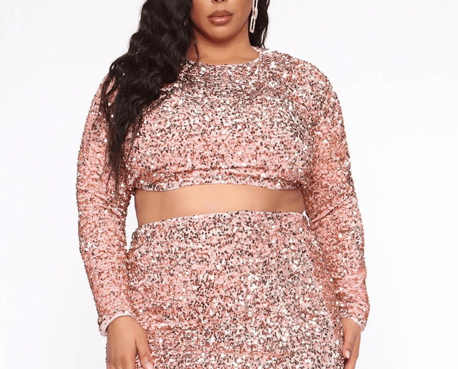 plus size sequin crop top