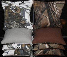 8 CORNHOLE BEAN BAGS Mossy Oak Breakup REALTREE Real Tree Camo Camoflauge Bags