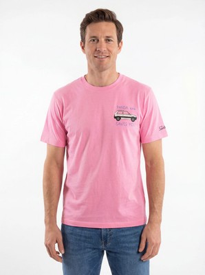 Saint Barth Men's Fuchsia Short-sleeve T-shirt Size M
