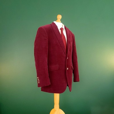 Samuel Windsor Cord Blazer Jacke Herren 38 S Regular Fit Burgund Sport Mantel