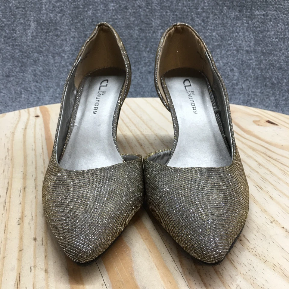 Vestido Angelina CL by Laundry Pumps Mujer 9.5M Dorado Brillo Tacón Alto Punta Foto 4 de 4