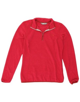 THE NORTH FACE Womens Zip Neck Fleece Jumper UK 10 Small Pink Striped FX14
