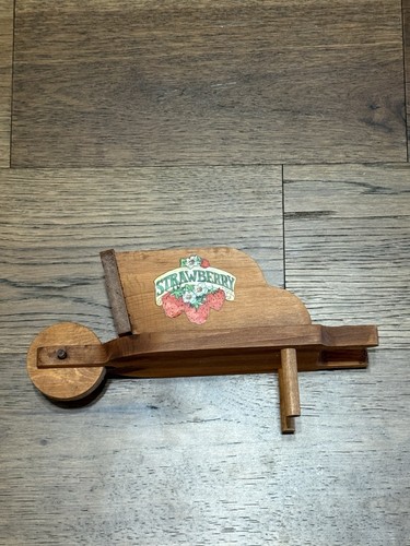 Primitive Strawberry Wheelbarrow Wooden Planter Farmhouse Grandma Cottage Core